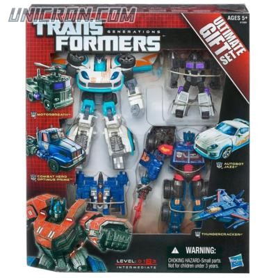 Transformers Generations Ultimate Gift Set: Combat Hero Optimus Prime, Autobot Jazz, Motorbreath, Thundercracker toy Transformers Generations Ultimate Gift Set: Combat Hero Optimus Prime, Autobot Jazz, Motorbreath, Thundercracker toy
